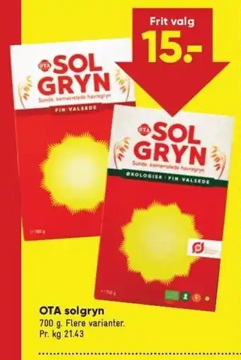 Bilka Ota solgryn tilbud