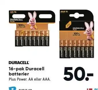 Bilka 16-pak durecell batterier tilbud