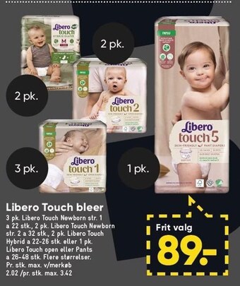 Bilka Libero touch bleer tilbud