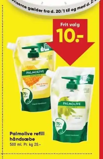Bilka Palmolive refill håndsæbe tilbud