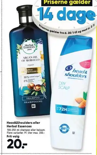 Bilka Head&shoulders eller herbal essences tilbud