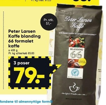 Bilka Peter larsen kaffe blanding 66 formalet kaffe tilbud