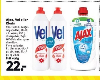 Bilka Ajax, vel eller klorin tilbud