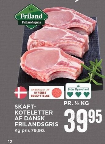 MENY Skaftkoteletter af dansk frilandsgris tilbud