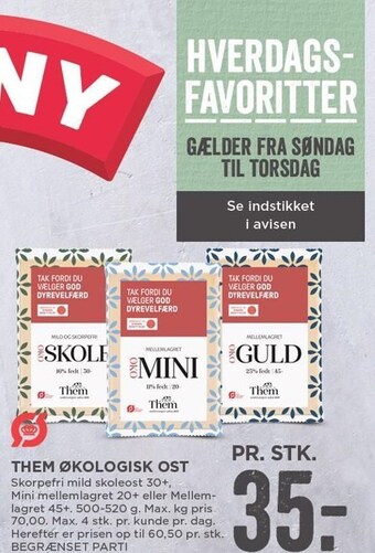 MENY Them økologisk ost tilbud