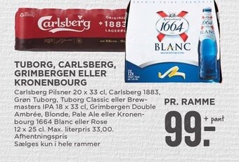 MENY Tuborg, carlsberg, grimbergen el. kronenbourg tilbud