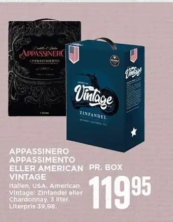 MENY Appassinero appassimento el. american vintage tilbud