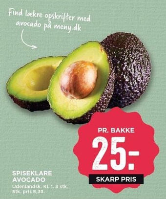 MENY Spiseklare avocado tilbud