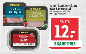 SPAR Tulip pålækker pålæg el. leverpostej tilbud