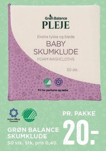 Grøn balance skumklude