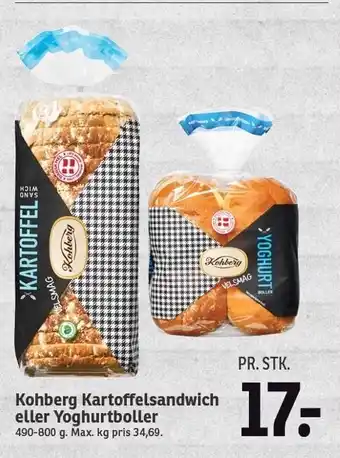 SPAR Kohberg kartoffelsandwich eller yoghurtboller tilbud