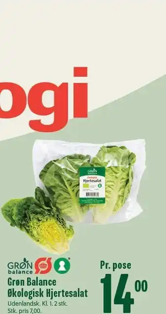 Min Købmand Grøn balance økologisk hjertesalat tilbud