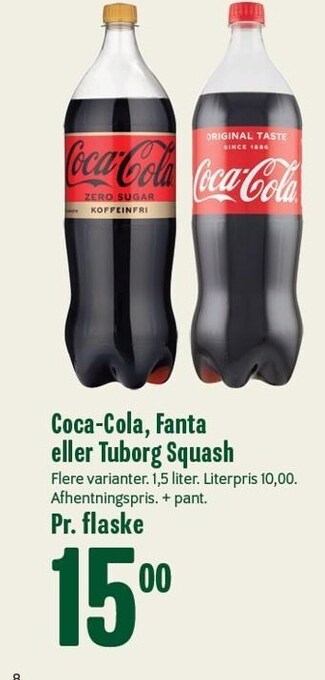 Min Købmand Coca-cola, fanta eller tuborg squash tilbud