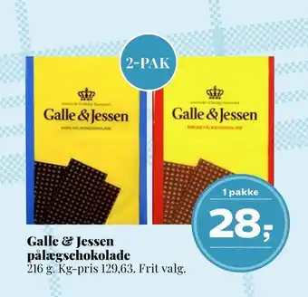 Galle & jessen pålægschokolade