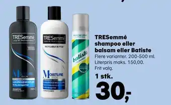 Kvickly Tresemmé shampoo eller balsam eller batiste tilbud