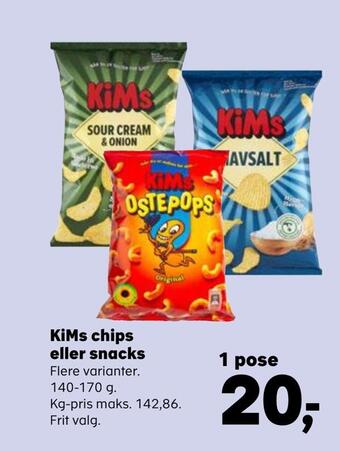 Kvickly Kims chips eller snacks tilbud