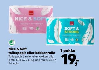 Kvickly Nice & soft toiletpapir eller køkkenrulle tilbud