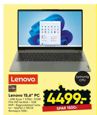 Lenovo 15,6 pc