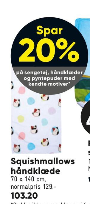 Bilka Squishmallows håndklæde tilbud
