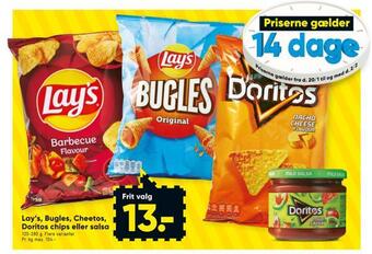 Bilka Lay's, bugles, cheetos, doritos chips eller salsa tilbud