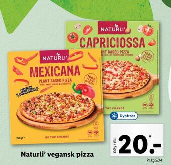 Lidl Naturli' vegansk pizza tilbud