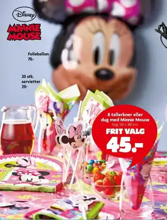 8 tallerkner eller dug med minnie mouse