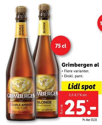 Lidl Grimbergen øl tilbud