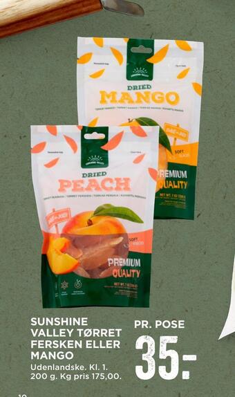 MENY Sunshine valley tørret fersken eller mango tilbud