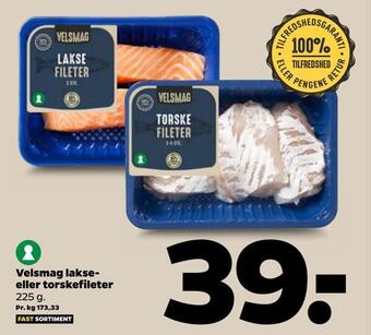 Netto Velsmag lakse eller torskefileter tilbud
