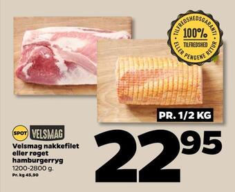 Netto Velsmag nakkefilet eller røget hamburgerryg tilbud