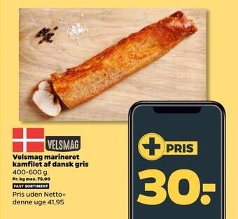 Netto Velsmag marineret kamfilet af dansk gris tilbud
