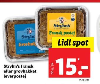 Lidl Stryhn's fransk eller grovhakket leverpostej tilbud