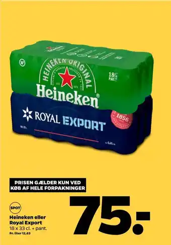Netto Heineken eller royal export tilbud