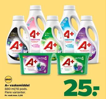 Netto A+ vaskemiddel tilbud