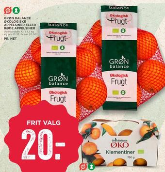 MENY Grøn balance økologiske appelsiner eller røde appelsiner tilbud