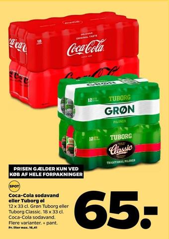Netto Coca-cola sodavand eller tuborg øl tilbud