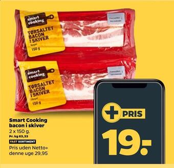 Netto Smart cooking bacon i skiver tilbud