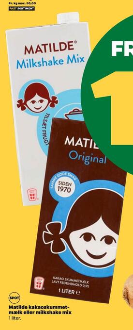 Netto Matilde kakaoskummetmælk eller milkshake mix tilbud