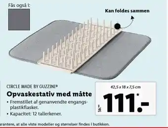 Opvaskestativ m. måtte