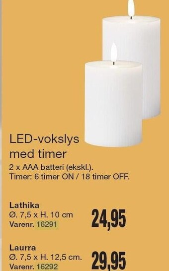 Harald Nyborg Led-vokslys med timer tilbud
