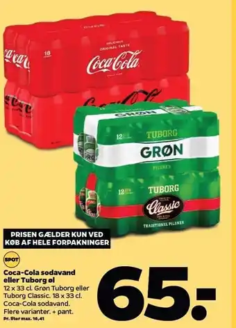 Netto Coca-cola sodavand el. tuborg øl tilbud