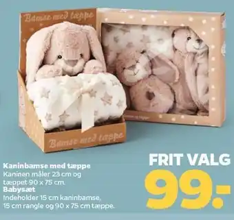 Netto Kaninbamse med tæppe el. babysæt tilbud