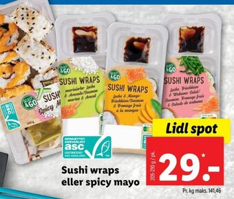Lidl Sushi Wraps eller Spicy Mayo tilbud