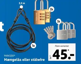 Lidl Hængelås eller Stålwire tilbud