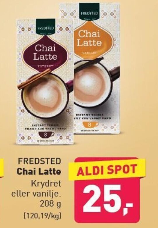 Fredsted Chai Latte tilbud hos ALDI