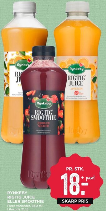 MENY Rynkeby Rigtig Juice eller Smoothie tilbud