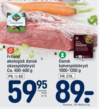 REMA 1000 Friland økologisk dansk oksespidsbryst tilbud
