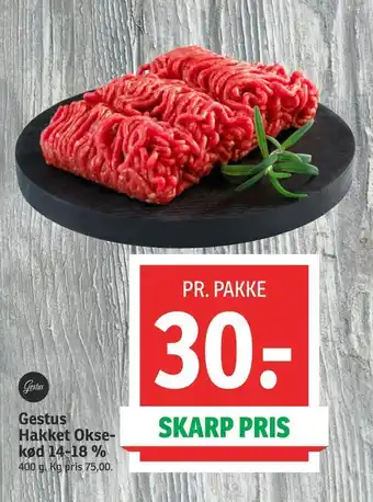 Gestus hakket okse kød 14-18 %