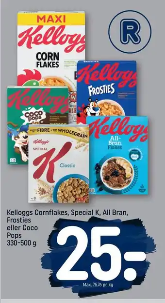 REMA 1000 Kelloggs cornflakes, special k, all bran, frosties eller coco pops tilbud