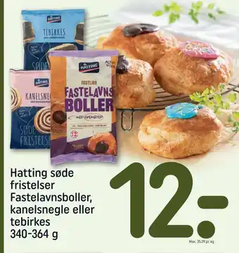 REMA 1000 Hatting søde fristelser fastelavnsboller, kanelsnegle eller tebirkes tilbud